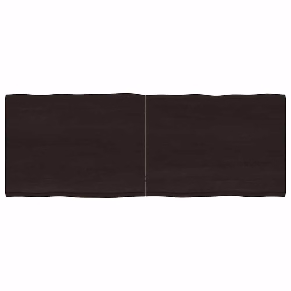 Berkfield Home Dark Brown and Dark Grey Live Edge Solid Oak Table Top, W: 160 cm, D: 60 cm, H: 2-4 cm – 2