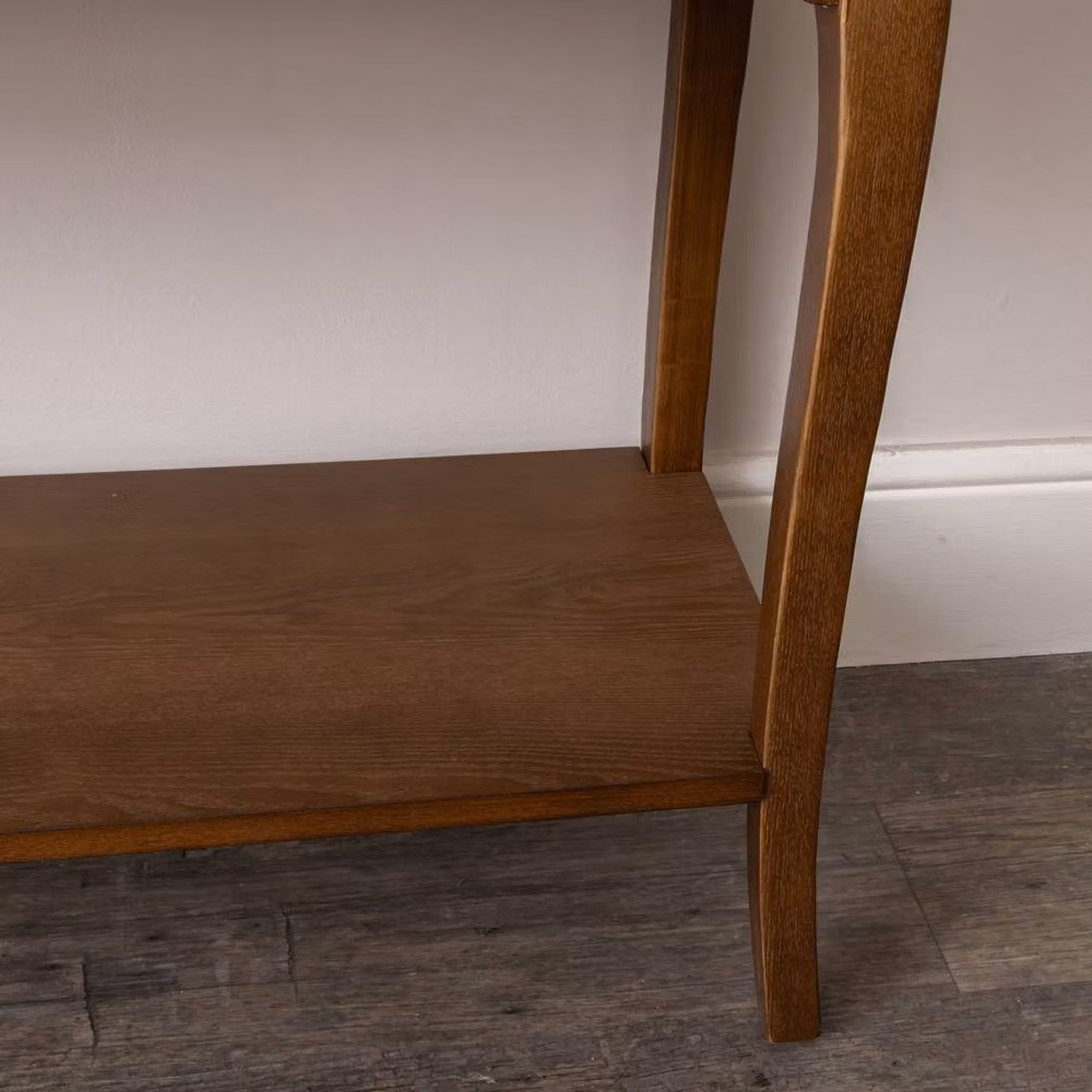 Melody Maison Ashwell Range 3 Drawer Console Table with Shelf in Brown Dark Wood – 2