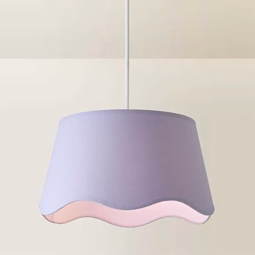 ValueLights Mabel Large Lilac Scallop Edge Linen Lamp Shade