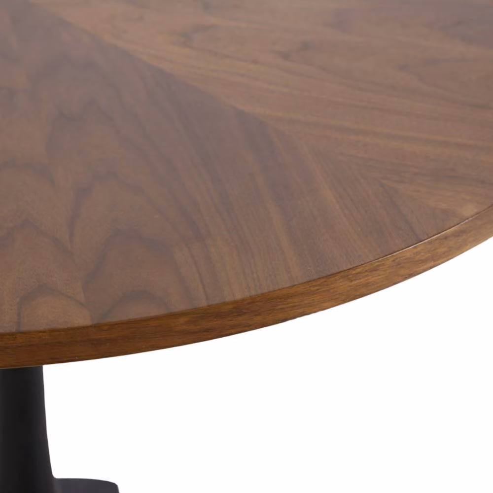 Home Garden Direct Paris Walnut Round Dining Table, 4 Seater, Brown, W/D: 100 x 100 cm – 5