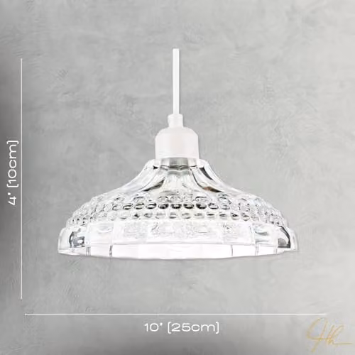Happy Homewares Modern Transparent Glass Dome Pendant Light Shade with Reducer Ring, W/D/H: 25 x 25 x 10 cm – 3