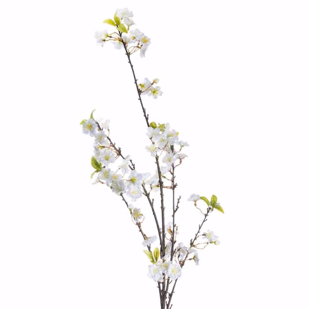 Lemon Pavilion White Cherry Blossom Artificial Plant Spray, W28 x D28 x H124 cm – 3