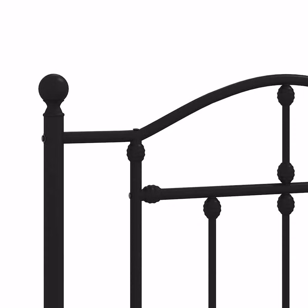 Berkfield Home Metal Bed Frame with Headboard in Black, W/D/H: 90 x 190 cm – 4