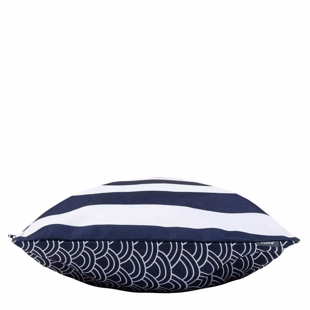Bean Bag Bazaar Stripe Collection Blue Square Outdoor Cushions, Set of 2, W/D/H: 43 x 43 x 43 cm – 2