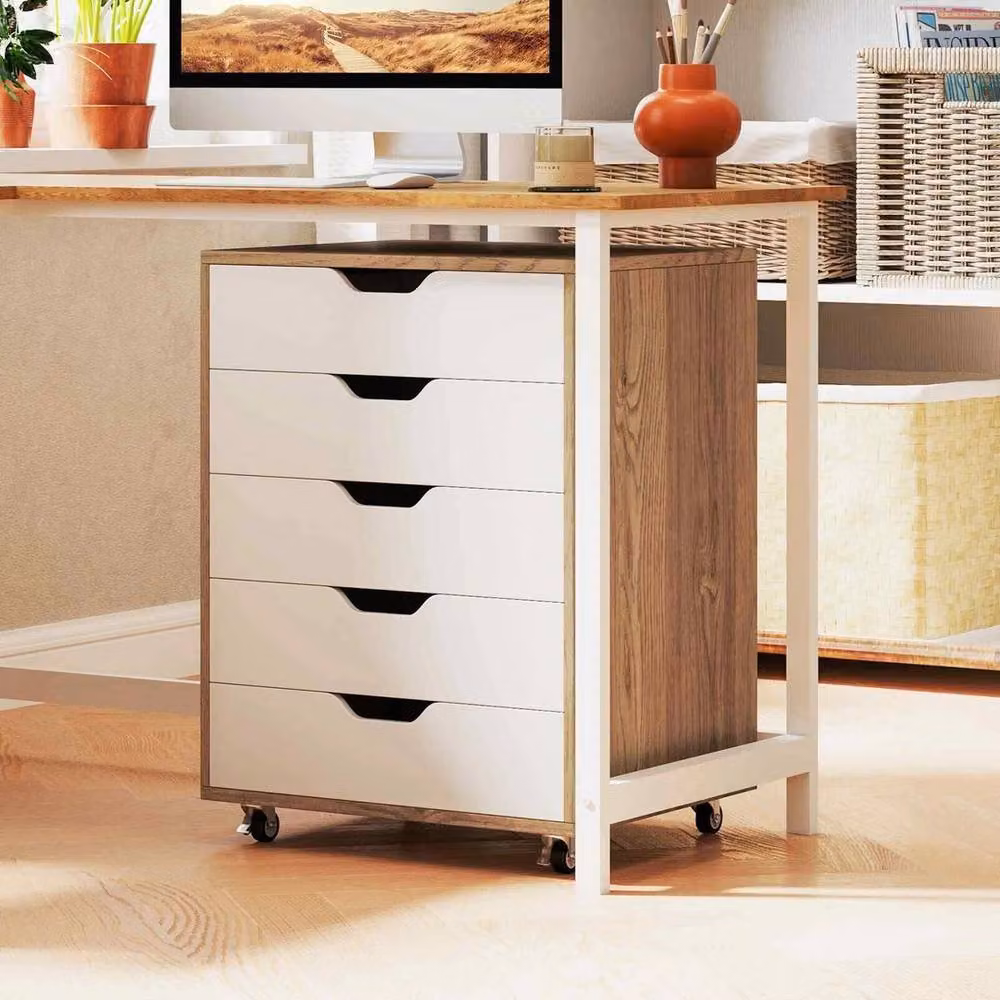 FORGEVIO Rolling Dresser Storage Cabinet and Under Desk Filing Cabinet in Multicolour – 4