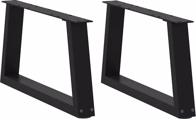 Berkfield Home V-Shape Dining Table Legs, 2 Piece Black Steel Set, H: 70 cm, W: 30-31.3 cm – 1