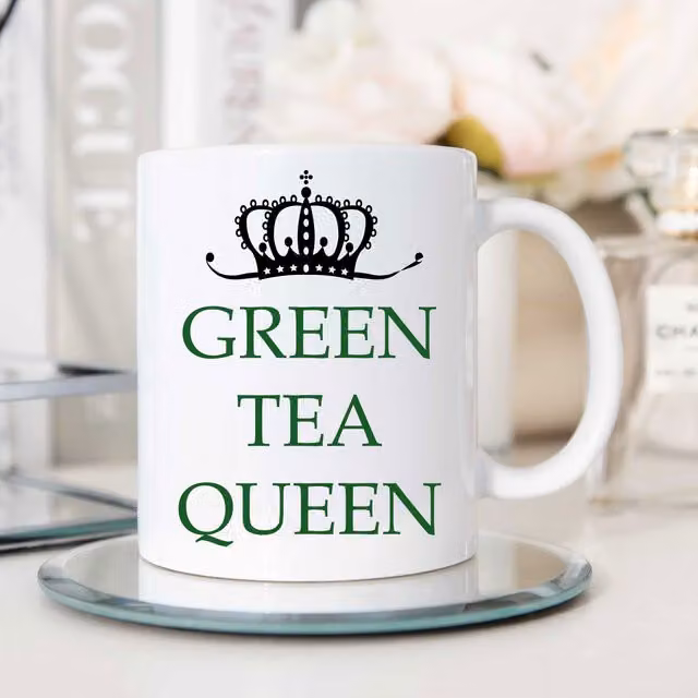 60 Second Makeover Green Tea Queen Ceramic Mug in White