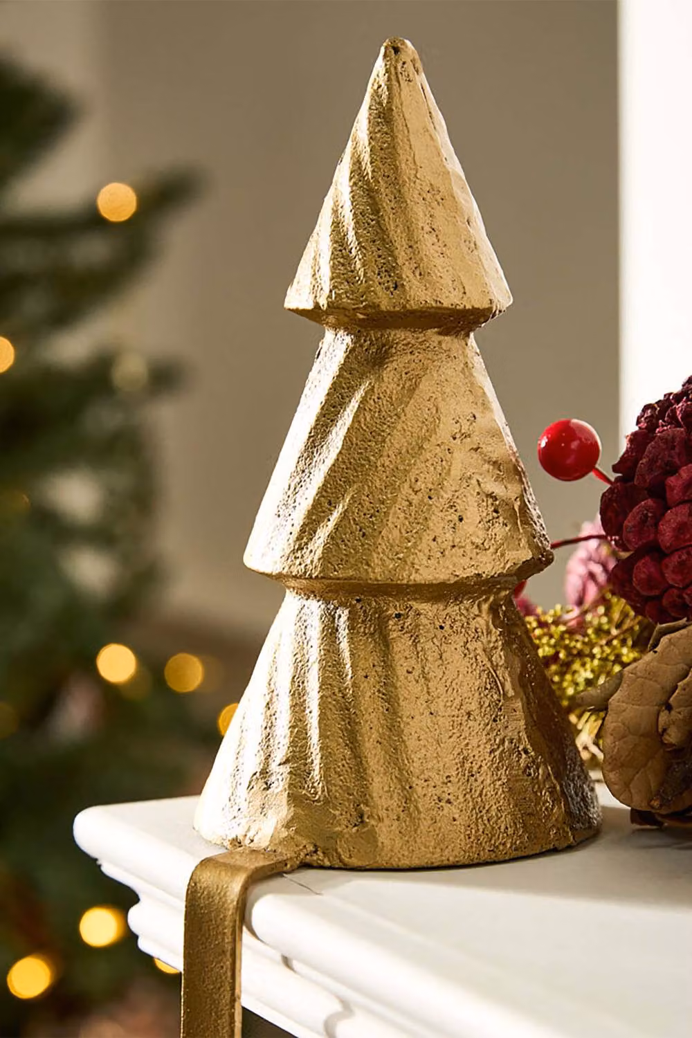 Dibor Gold Fir Tree Christmas Stocking Hook for Fireplace Holder – 3