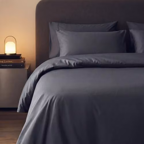 Bedable Single Sateen Cotton Bedding Set in Dark Grey, 460 Thread Count – 2