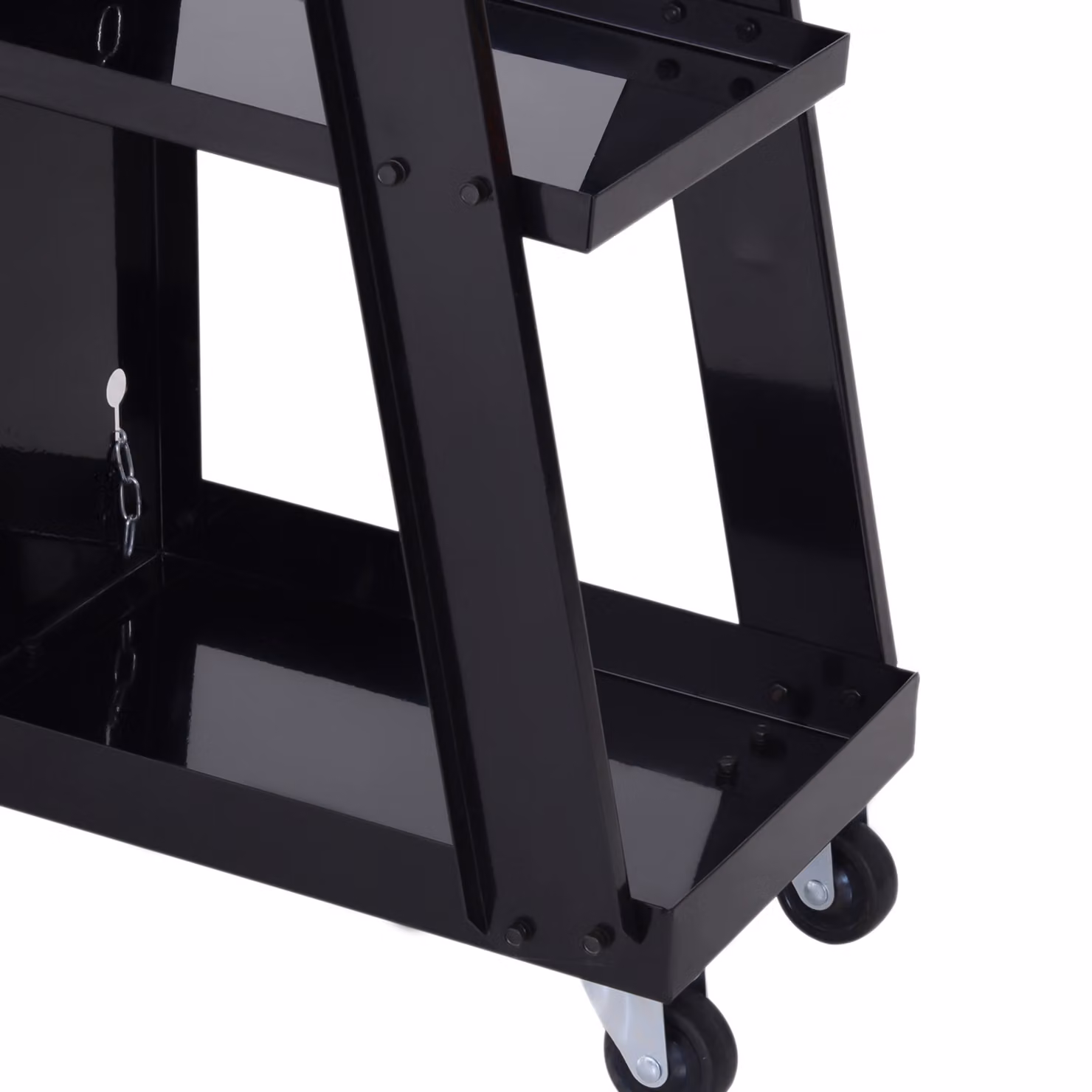DURHAND Black Steel Welding Trolley Cart with Gas Bottle Storage and Wheels – 9