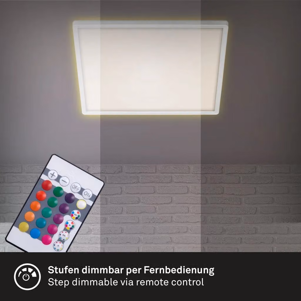 Briloner Ultraslim 22W RGBW LED Ceiling Panel, White, Dimmable with Remote Control – 3