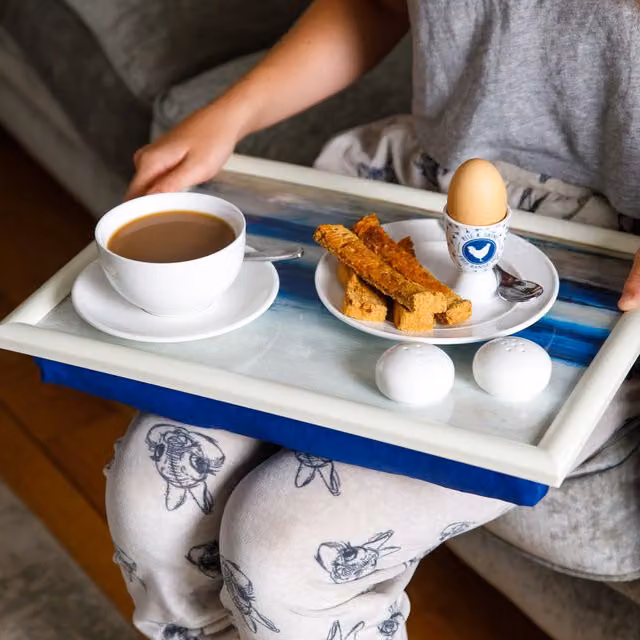 Creative Tops Blue Abstract Lap Tray, W: 44 cm, D: 34 cm