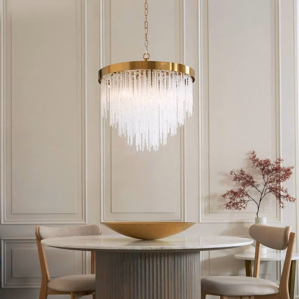 Netlighting Anistoria Pendant Light in Gold and Transparent Glass with 5x E14 Sockets – 2