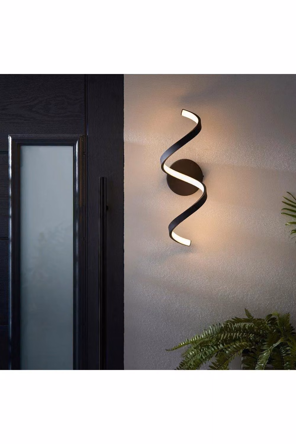 Netlighting Astral Modern Integrated LED Bathroom Wall Light in Textured Black with Warm White Light, IP44 – 2