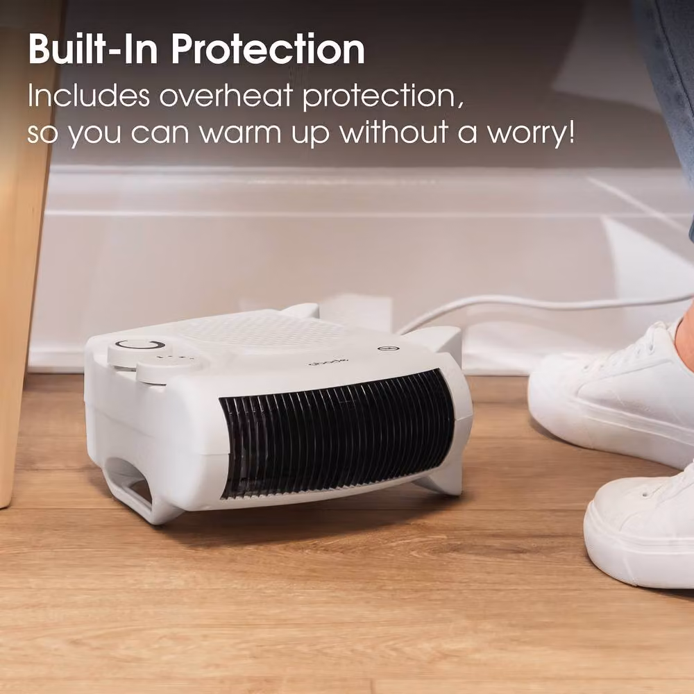 Abode 2000W White Fan Heater with 2 Heat Settings and Overheat Protection AFH1001 – 5