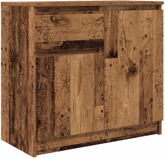 Berkfield Home Rustic Sideboard with Drawer in Old Wood Brown, W/D/H: 71 x 35 x 65 cm – 1