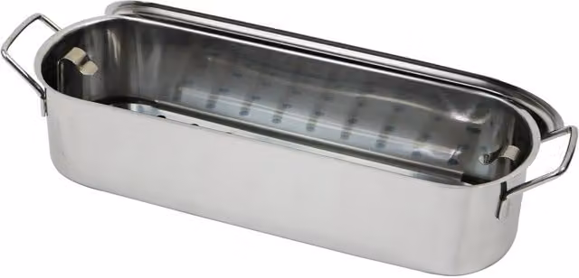 Oypla 7.5L Stainless Steel Fish Poacher and Steamer Pan, Silver