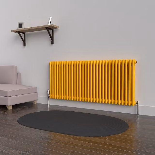 Lux Heat Horizontal Column Radiator in Sunflower Yellow, W/H: 60.0 x 137.0 cm