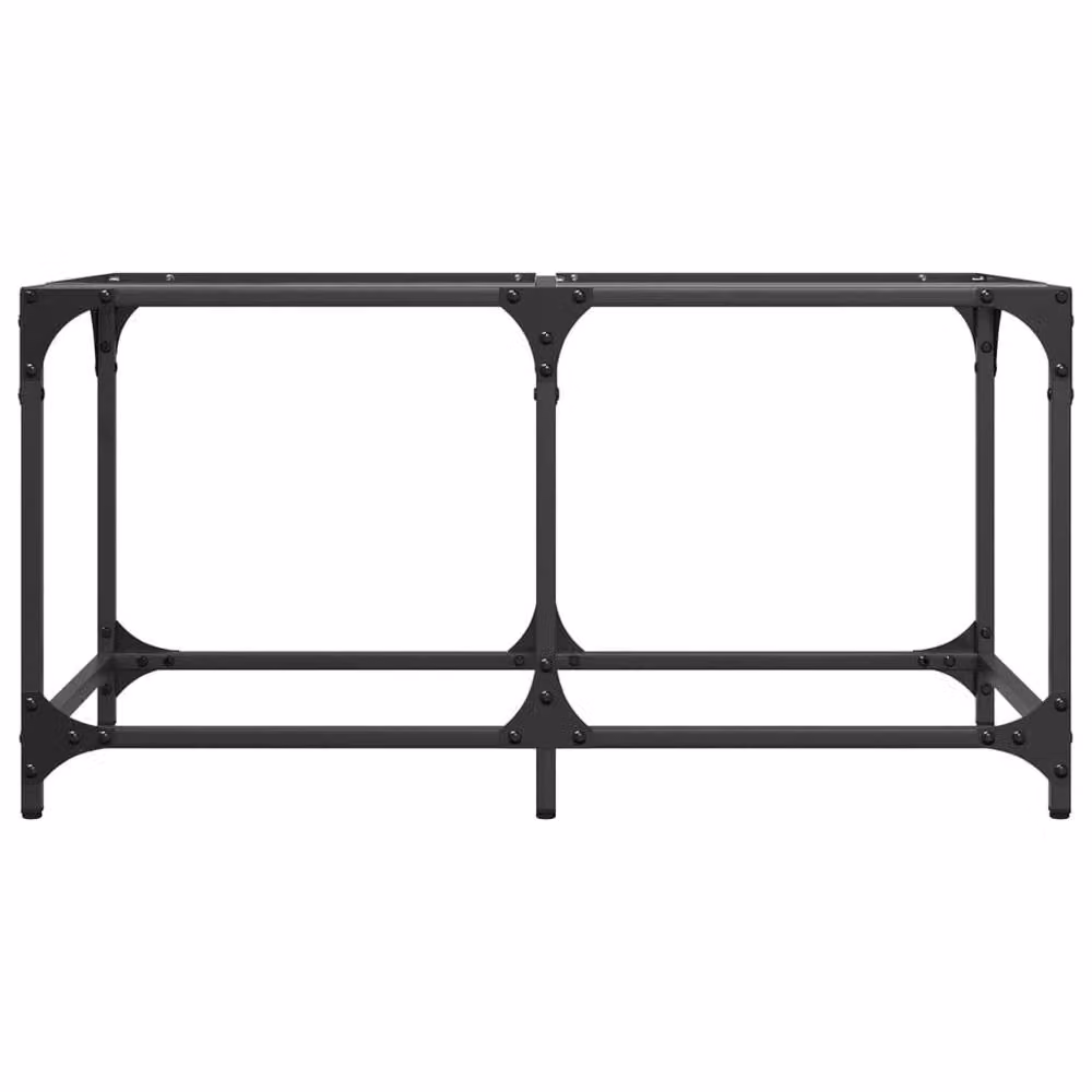 Berkfield Home Modern Rectangular Coffee Table with Transparent Glass Top and Black Steel Frame, W/D/H: 78.5 x 40 x 40 cm – 3