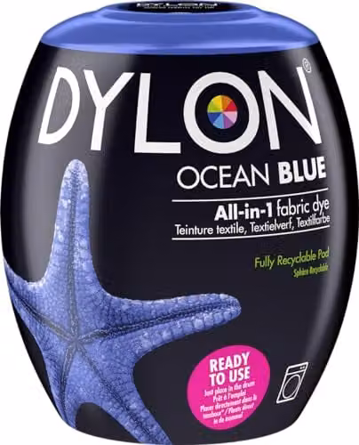 Dylon Fabric Dye Pods for Clothes and Soft Furnishings, Ocean Blue, 350g