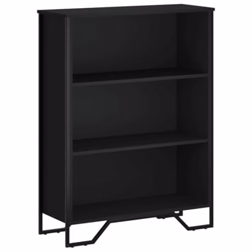 vidaXL Modern Black Bookcase with Back Panel, W/D/H: 80 x 31 x 106 cm – 1