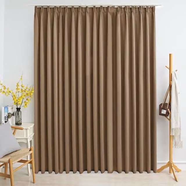 Berkfield Home Blackout Curtain with Hooks, Taupe, W: 290 cm, H: 245 cm