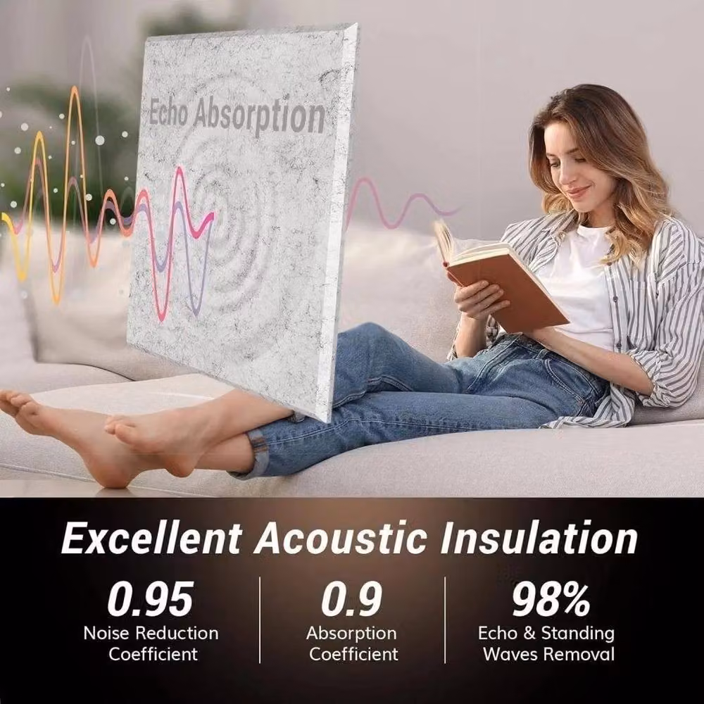 FLAVORA 36-Pack Acoustic Wall Panel Tiles in White, 30 x 30 cm – 3
