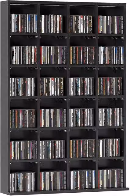 Kelvenix 456CD/336DVD Media Storage Shelf with Adjustable Shelves in Black, W/H: 89 x 130.5 cm – 1