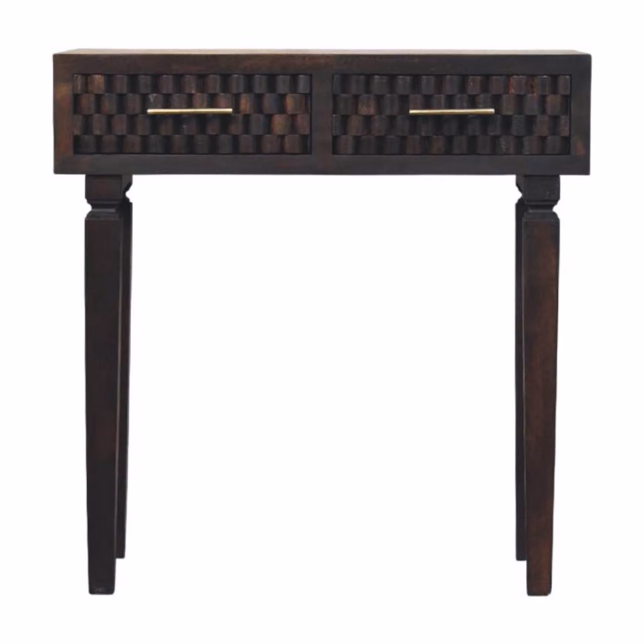 Aosom UK Arno Solid Mango Wood Console Table with 2 Drawers, Brown, W: 80 cm, D: 35 cm, H: 82 cm – 2