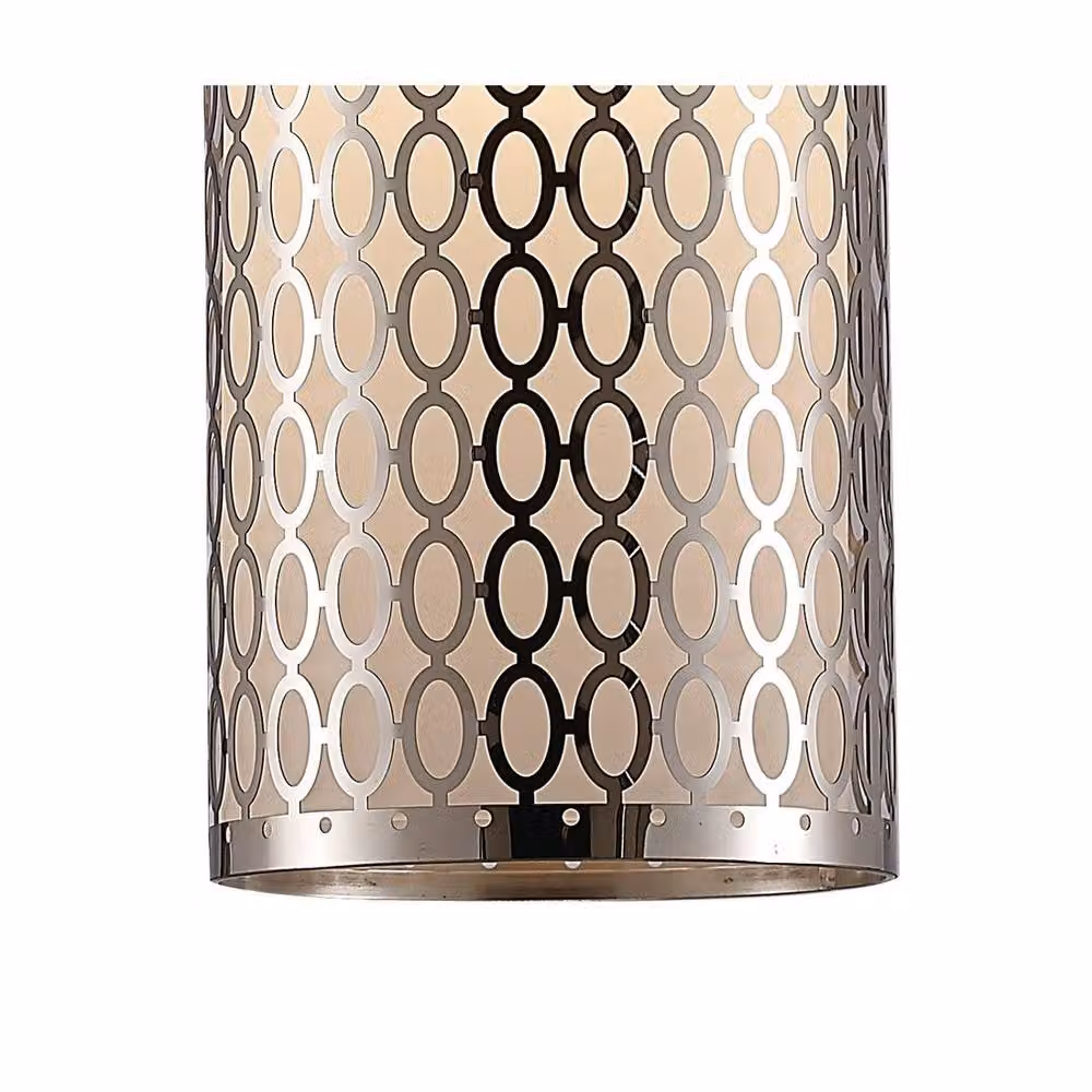 Netlighting Charon Oval Pattern Ceiling Pendant Light in Polished Chrome and Grey Glass – 2