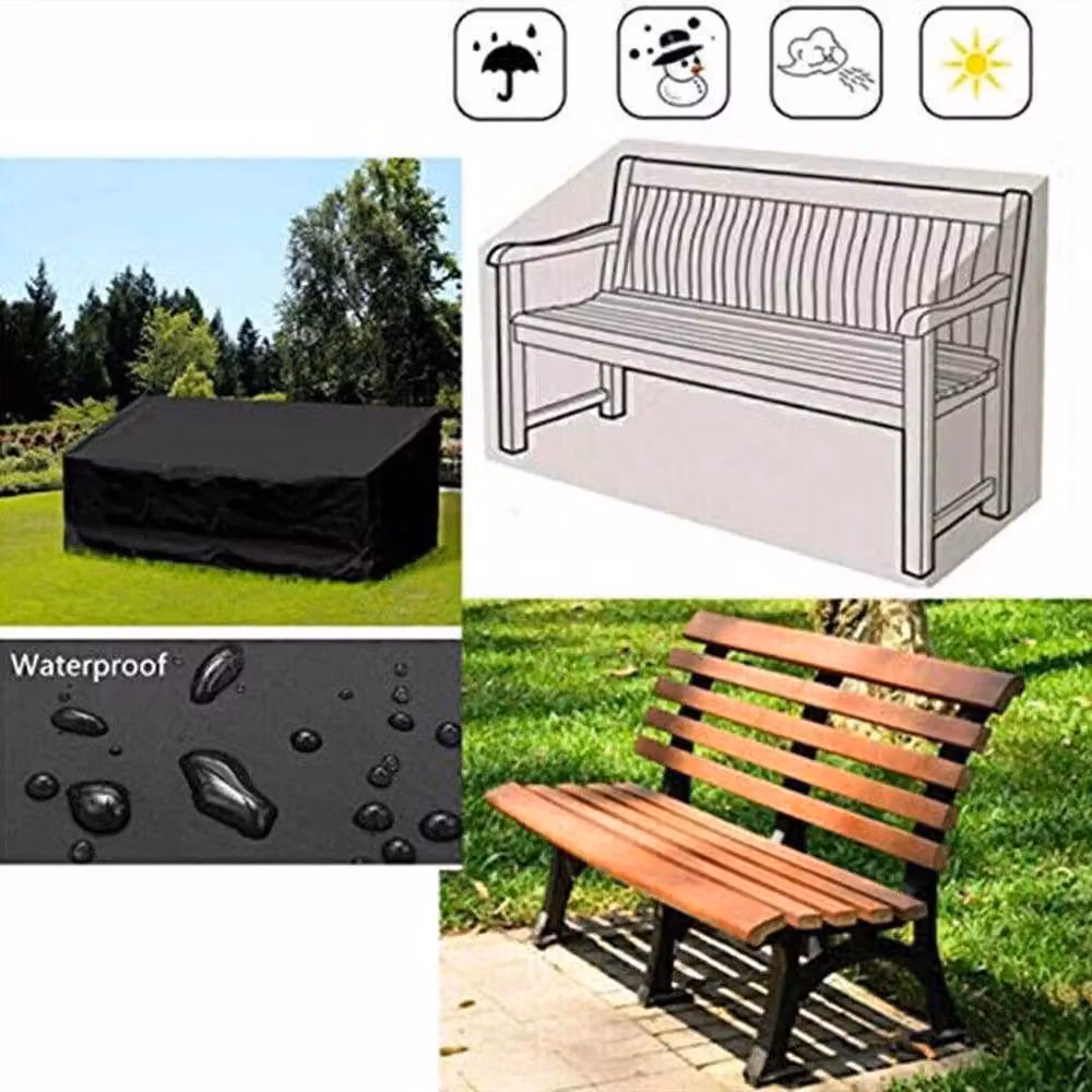 SPETLEK Waterproof Outdoor Garden Bench, 4 Seater, Black – 3