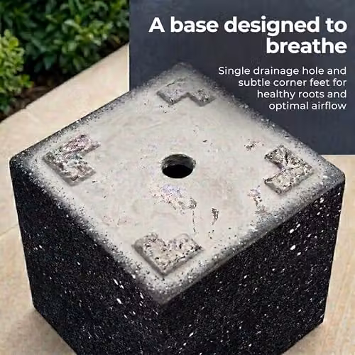 IDEALIST Black Terrazzo Reinforced Stone Plant Pot, 40 cm – 4
