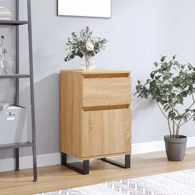 Berkfield Home Sonoma Oak Sideboard in Brown, W/D/H: 40 x 35 x 70 cm