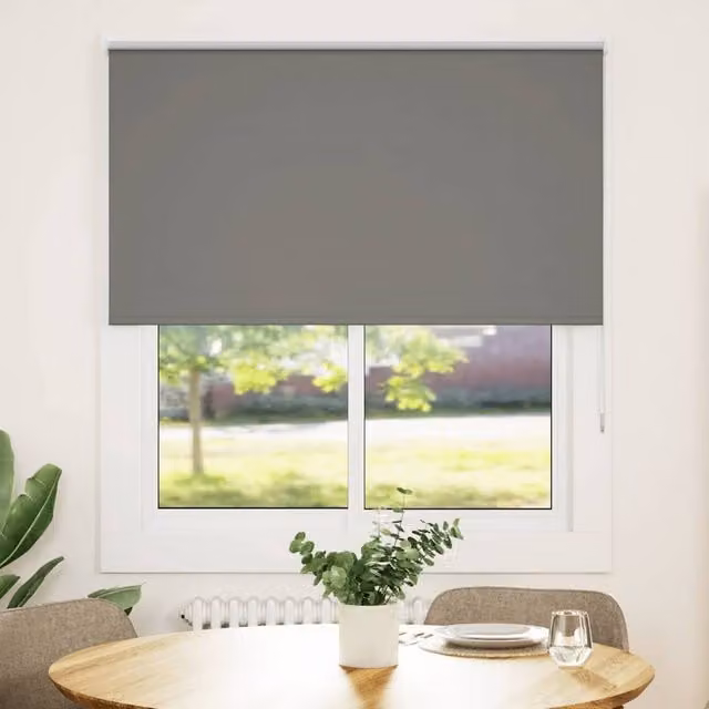 Berkfield Home Grey Blackout Roller Blind, Thermal Insulating Polyester, W: 135 cm, H: 175 cm – 1