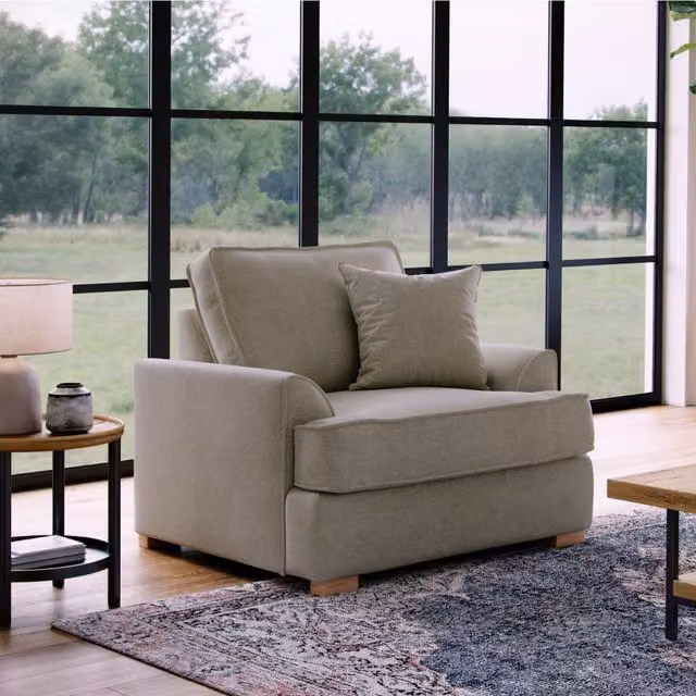 The Great Sofa Company Ophelia Chenille Fabric Armchair in Stone