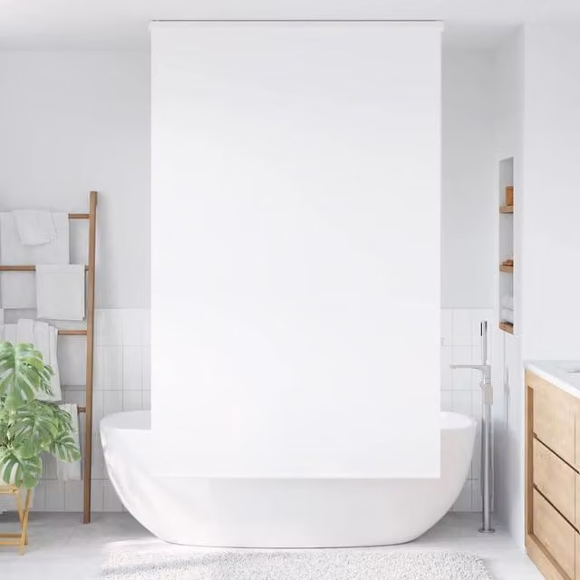 Berkfield Home Shower Roller Blind with Cassette, White, W/H: 116 x 240 cm