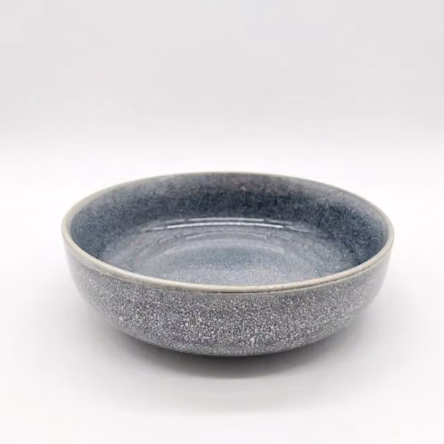 Glim & Glam Reactive Ash Blue Glaze Stoneware Pasta Bowl 4pc Set, Mid Blue, Diameter: 20 cm – 1