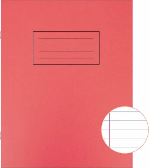 Silvine Red A5 Lined Exercise Book with Softcardboard Cover
