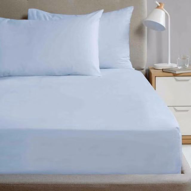 Rapport Home So Soft 180 Thread Microfibre Sheet Set, Blue, Double (Fitted Sheet 140 x 200 cm, Flat Sheet 200 x 240 cm, Pillowcases 50 x 75 cm)