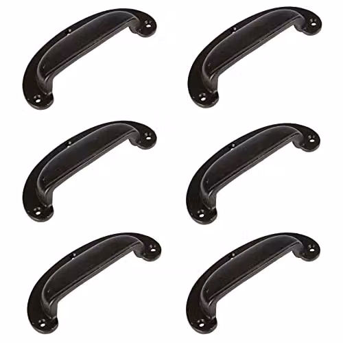 Hammer and Tongs Wide Lipped Cabinet Drawer Pulls, Black Matt Iron, Pack of 6 – 2