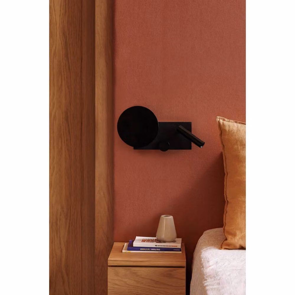 Netlighting Klee Right LED Wall Reading Light in Textured Black 2700K – 4