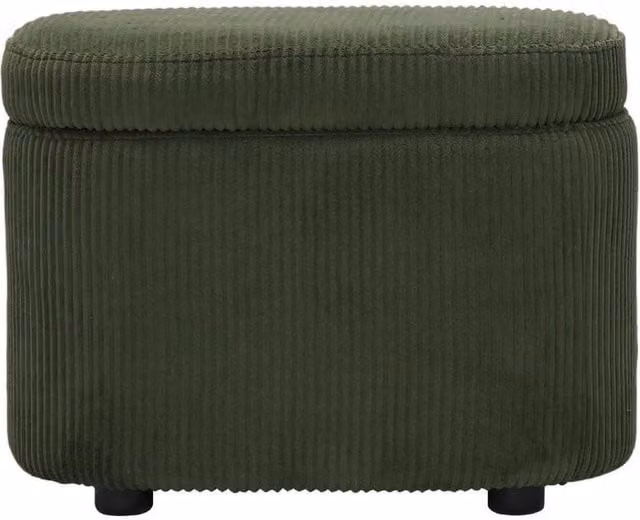 KORVIXA Green Makeup Chair Storage Ottoman Footstool W/D/H: 100 x 100 x 45 cm