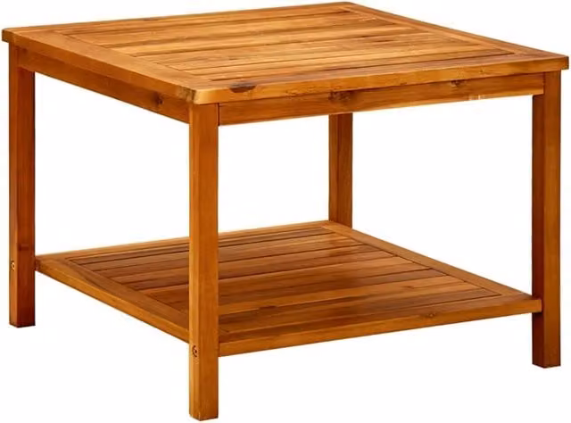 Berkfield Home Rustic Brown Solid Acacia Wood Coffee Table, W/D/H: 60 x 60 x 45 cm