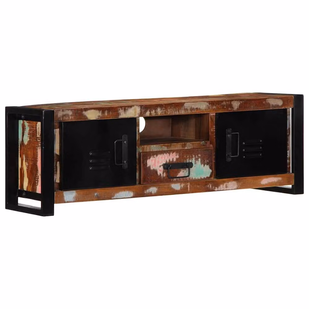 Berkfield Home Industrial TV Cabinet in Brown Solid Reclaimed Wood, W/D/H: 100 x 30 x 35 cm – 2