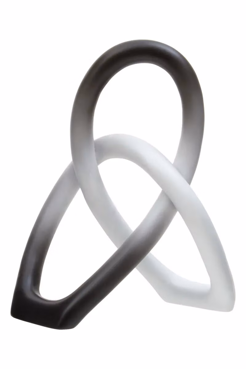 Orsina Abstract Loop Design Tabletop Sculpture in Black and White – 4
