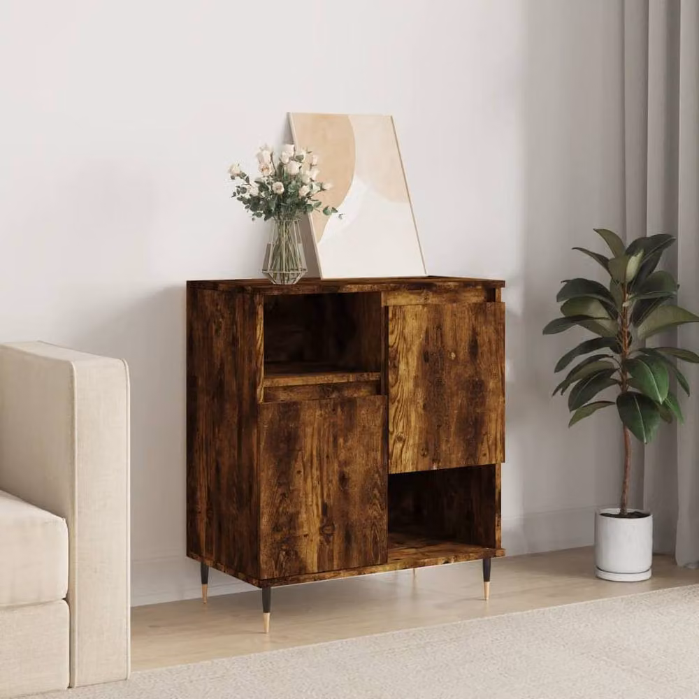 Berkfield Home Smoked Oak Sideboard in Brown, W/D/H: 60 x 35 x 70 cm – 2