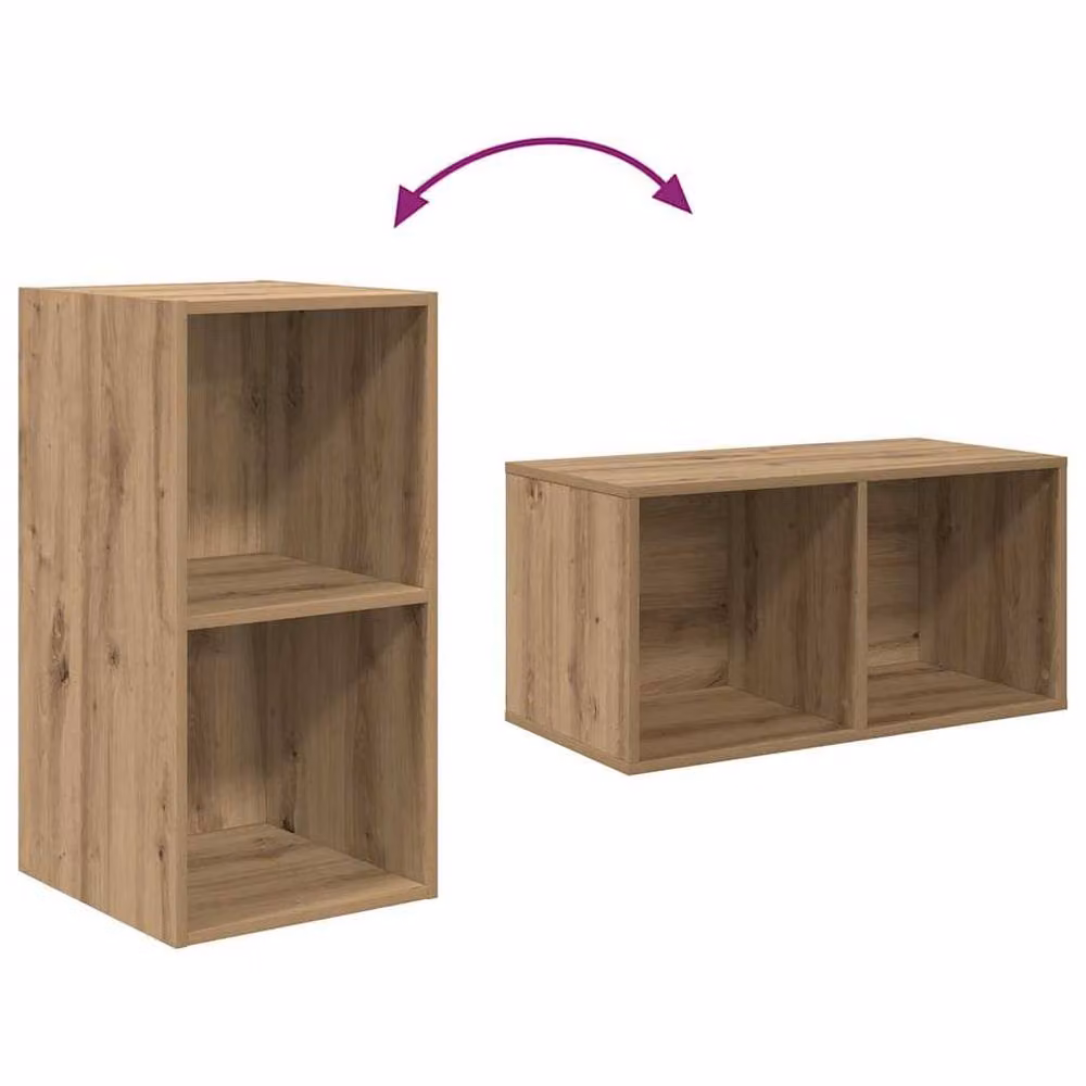 Berkfield Home Artisan Oak TV Cabinet Set in Brown, W/D/H: 37 x 37 x 107 cm – 3