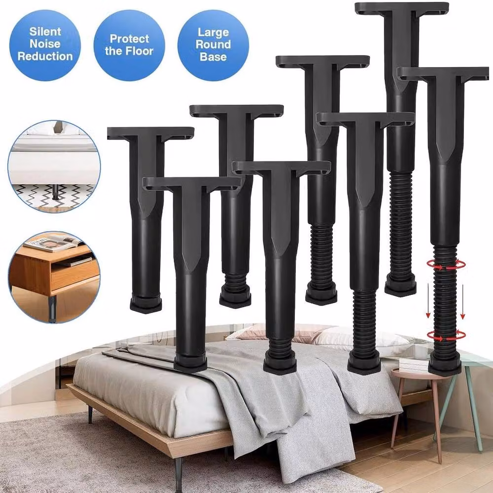 FLAVORA Adjustable Bed Support Leg in Black, Height: 52 cm – 3