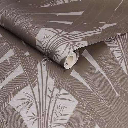 Graham & Brown Fresco Large Scale Tropical Palm Leaves Wallpaper in Beige and Gold – 2