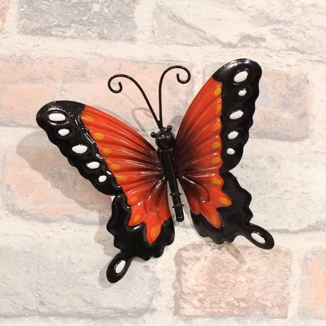 Betley Red Metal Butterfly Wall Art